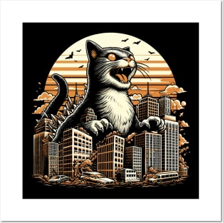Catzilla - Funny Vintage Design Posters and Art